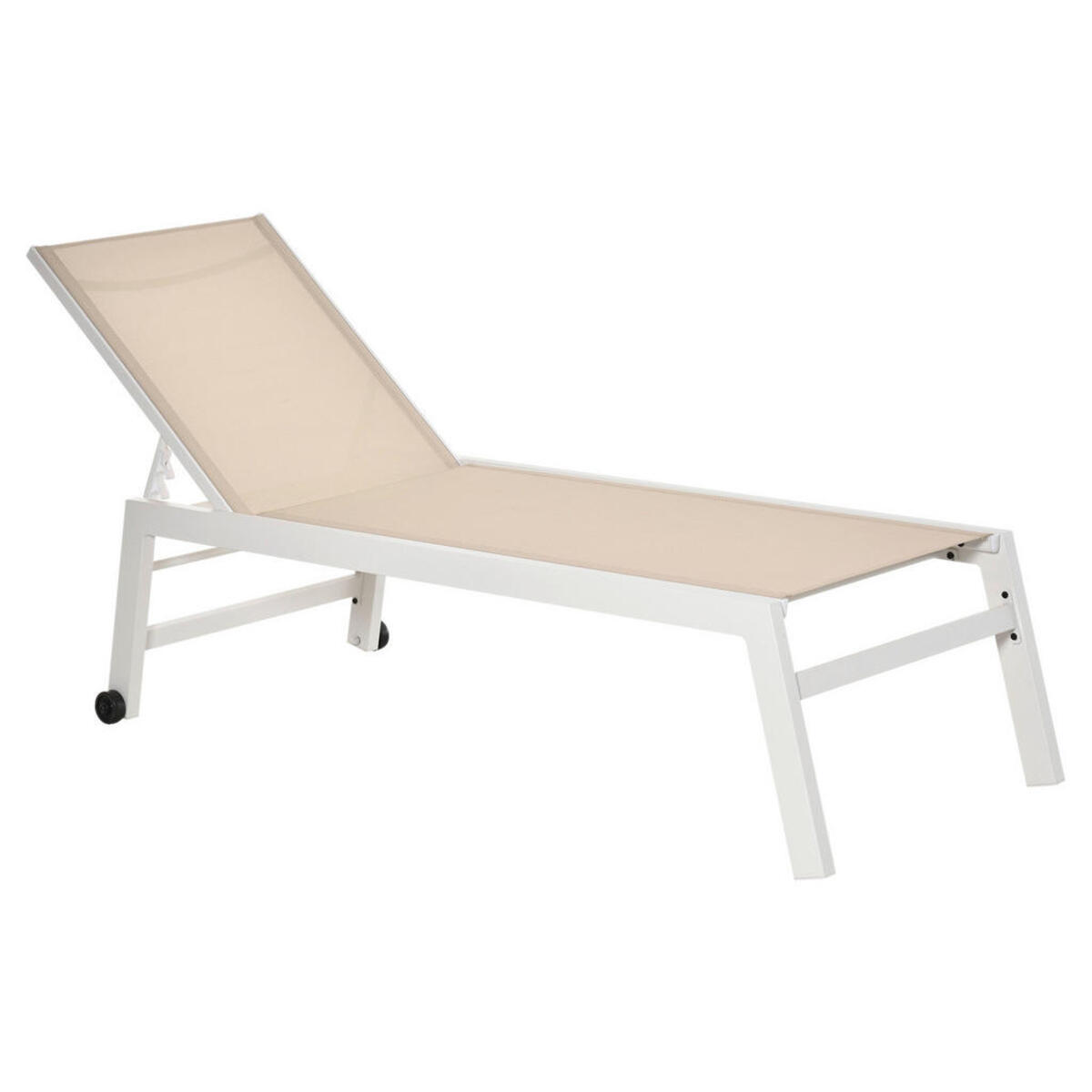 Bild 1 von Outsunny Gartenliege cremeweiß Aluminium B/H/L: ca. 65x43x202 cm