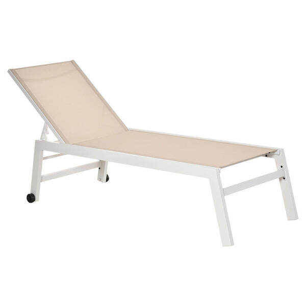 Bild 1 von Outsunny Gartenliege cremeweiß Aluminium B/H/L: ca. 65x43x202 cm