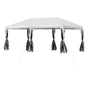 Outsunny Pop-Up-Pavillon cremeweiß Stahl B/H/L: ca. 295x250x590 cm