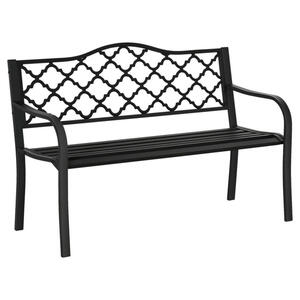 Outsunny Gartenbank schwarz Eisen B/H/L: ca. 58,5x89x128 cm