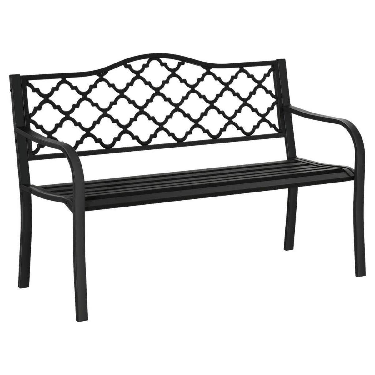 Bild 1 von Outsunny Gartenbank schwarz Eisen B/H/L: ca. 58,5x89x128 cm