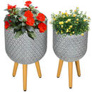 Bild 1 von Outsunny Blumentöpfe-Set grau Polypropylen B/H/L: ca. 30x52x30 cm