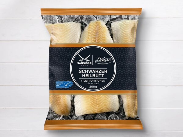 Bild 1 von Sansibar Deluxe MSC Schwarzer Heilbutt Filetportionen, 
         360 g