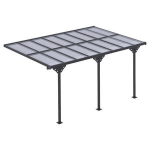 Outsunny Pavillon grau Aluminium B/H/L: ca. 302x250x435 cm