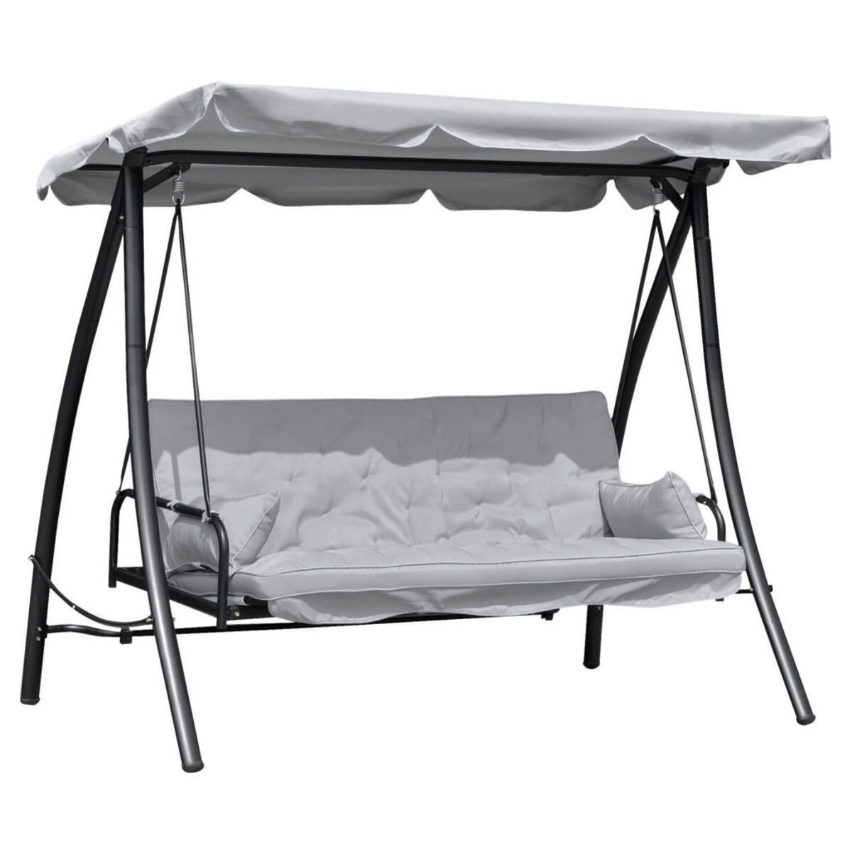 Bild 1 von Outsunny Hollywoodschaukel grau Metall B/H/L: ca. 114x170x209 cm