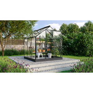 Vitavia Gewächshaus 'Triton 3800' 3,8 m² 190,4 x 190,4 cm 3 mm Sicherheitsglas schwarz