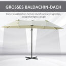 Bild 1 von Outsunny Doppelschirm mit Kurbel cremeweiß Metall B/H/L: ca. 440x250x270 cm