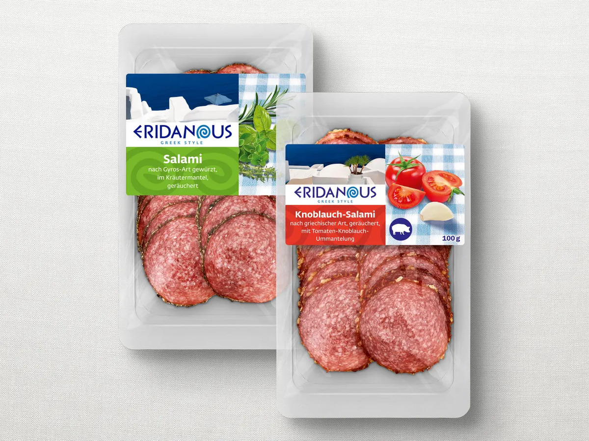 Bild 1 von Eridanous Knoblauch-Salami, 
         100 g