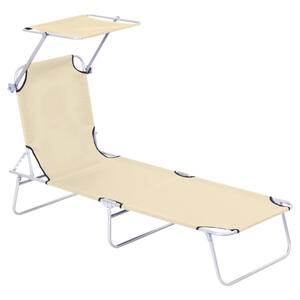 Outsunny Sonnenliege beige Stoff B/H/L: ca. 58x36x187 cm