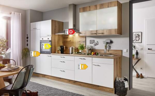 Bild 4 von Pino - Einbauküche PN 80/PN 100, weiß/Evoke Eiche Nachbildung, inkl. Elektrogeräte