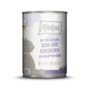 MjAMjAM Duo 6x400g Hühnchen & Kaninchen an gedämpftem Kürbis