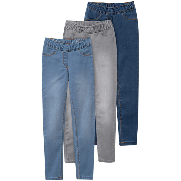 Bild 1 von 3 Mädchen Jeggings im Set HELLBLAU / DUNKELBLAU / HELLGRAU