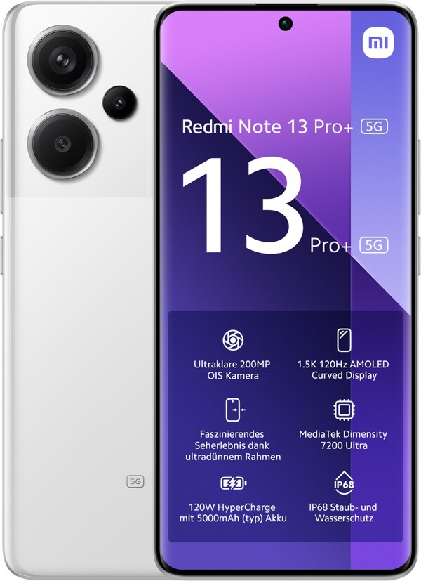 Bild 1 von Redmi Note 13 Pro+ 5G (12GB+512GB) Smartphone moonlight white