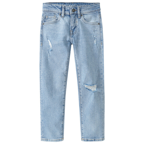 Bild 1 von Jungen Straight-Jeans mit Destroyed-Effekten HELLBLAU