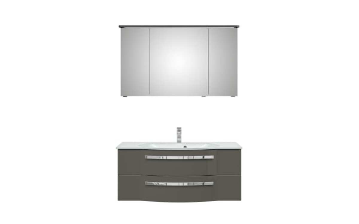 Bild 1 von Pelipal - Badkombination 4005, grau, inkl. Beleuchtung