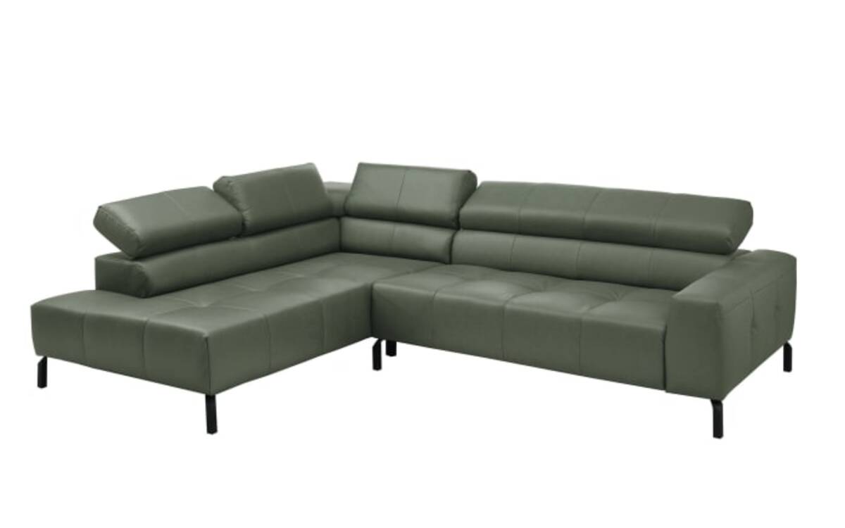 Bild 2 von Candy - Leder Wohnlandschaft Callisto, olive, inkl. Kopfteilverstellungen