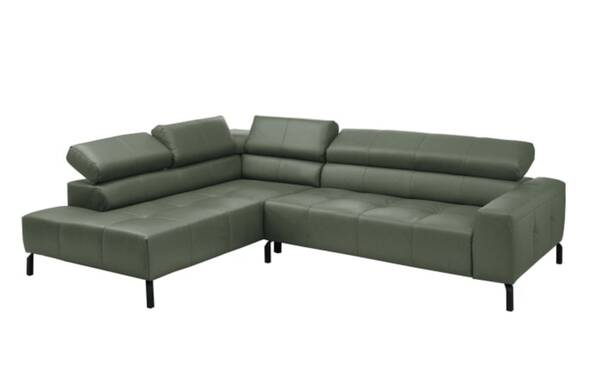 Bild 2 von Candy - Leder Wohnlandschaft Callisto, olive, inkl. Kopfteilverstellungen