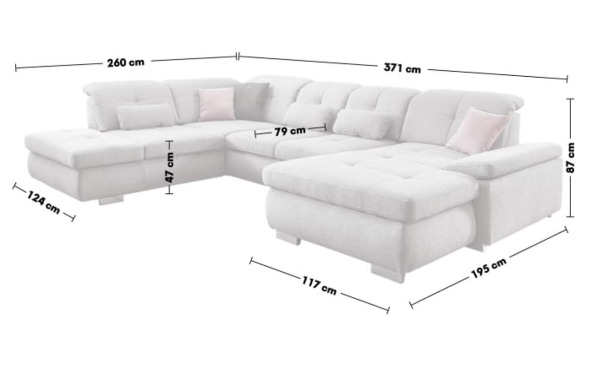 Bild 3 von Megapol - Wohnlandschaft MP-IN16012, silber, inkl. Sitztiefenverstellungen