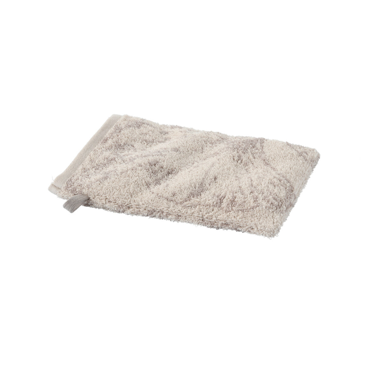 Bild 1 von Waschhandschuh mit Ginkgo-Muster HELLBEIGE