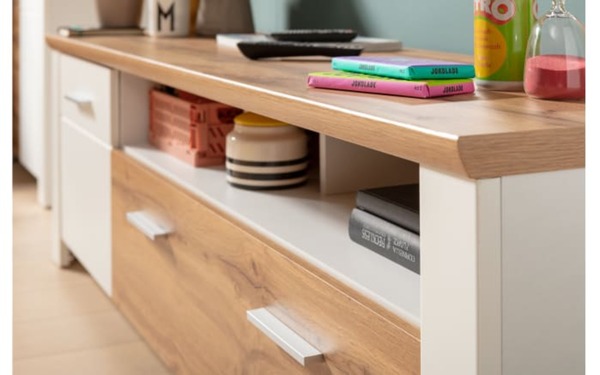 Bild 2 von Livin - TV-Unterteil Matera, weiß/Altholz-Nachbildung, 164 cm