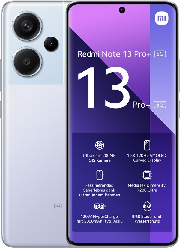 Bild 1 von Redmi Note 13 Pro+ 5G (12GB+512GB) Smartphone aurora purple