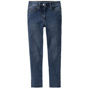 Mädchen Slim-Jeans mit High Waist BLAU