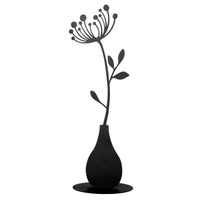 Deko-Aufsteller Blume aus Metall SCHWARZ