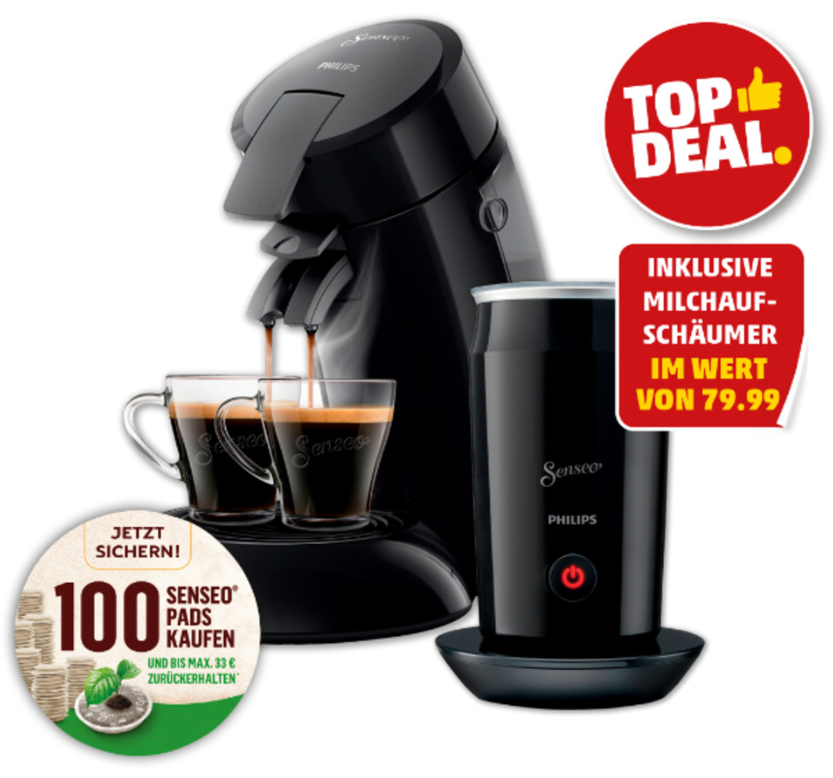PHILIPS Senseo Kaffeepadmaschine HD6553/65* von Penny Markt ansehen!