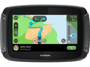 TomTom Motorrad Navi Rider 500 (4,3 Zoll, kurvige und bergige Strecken speziell für Motorräder, Stauvermeidung dank Traffic, Karten-Updates Europa, Motorrad-Halterung, Updates über Wi-Fi), Schwarz