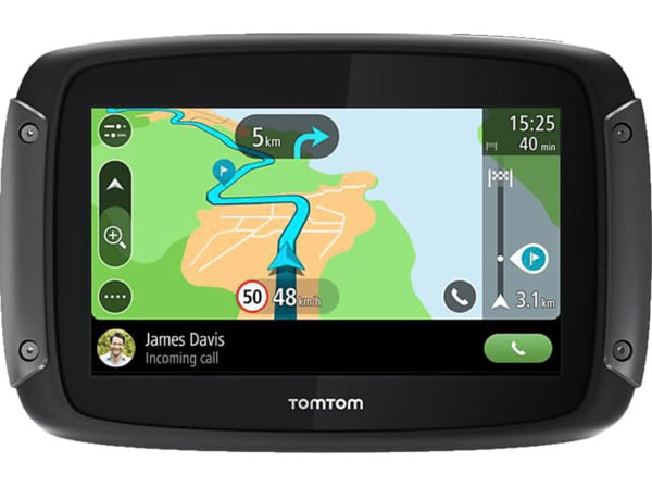 Bild 1 von TomTom Motorrad Navi Rider 500 (4,3 Zoll, kurvige und bergige Strecken speziell für Motorräder, Stauvermeidung dank Traffic, Karten-Updates Europa, Motorrad-Halterung, Updates über Wi-Fi), Schwarz