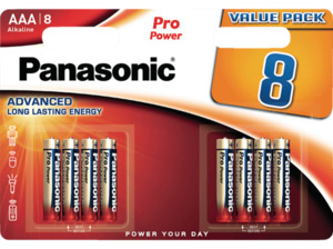 PANASONIC 00265949 LR03PPG/8BW AAA Micro Batterie, Alkaline, 1.5 Volt 8 Stück, Gold
