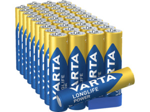 VARTA LONGLIFE Power Storage Box AAA Batterien, Alkaline 40 Stück, Blau