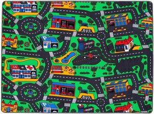 Kinderteppich CITY, Primaflor-Ideen in Textil, rechteckig, Höhe: 5 mm, Straßen-Spiel-Teppich, Straßenbreite ca. 9 cm, Kinderzimmer