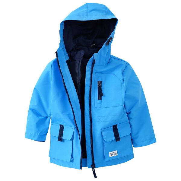 Bild 1 von 3 in1 Jungen Multifunktionsjacke mit Kapuze BLAU / DUNKELBLAU