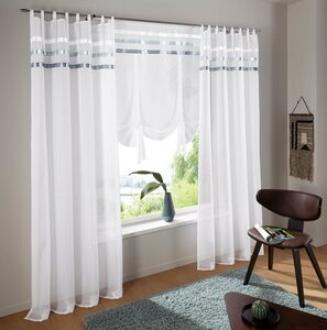 Bindegardine EBY, my home, Stangendurchzug (1 St), halbtransparent, Satin, Transparent, Satin, Polyester