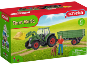 SCHLEICH 42608 TRAKTOR MIT ANHÄNGER Spielfigur Mehrfarbig, Mehrfarbig