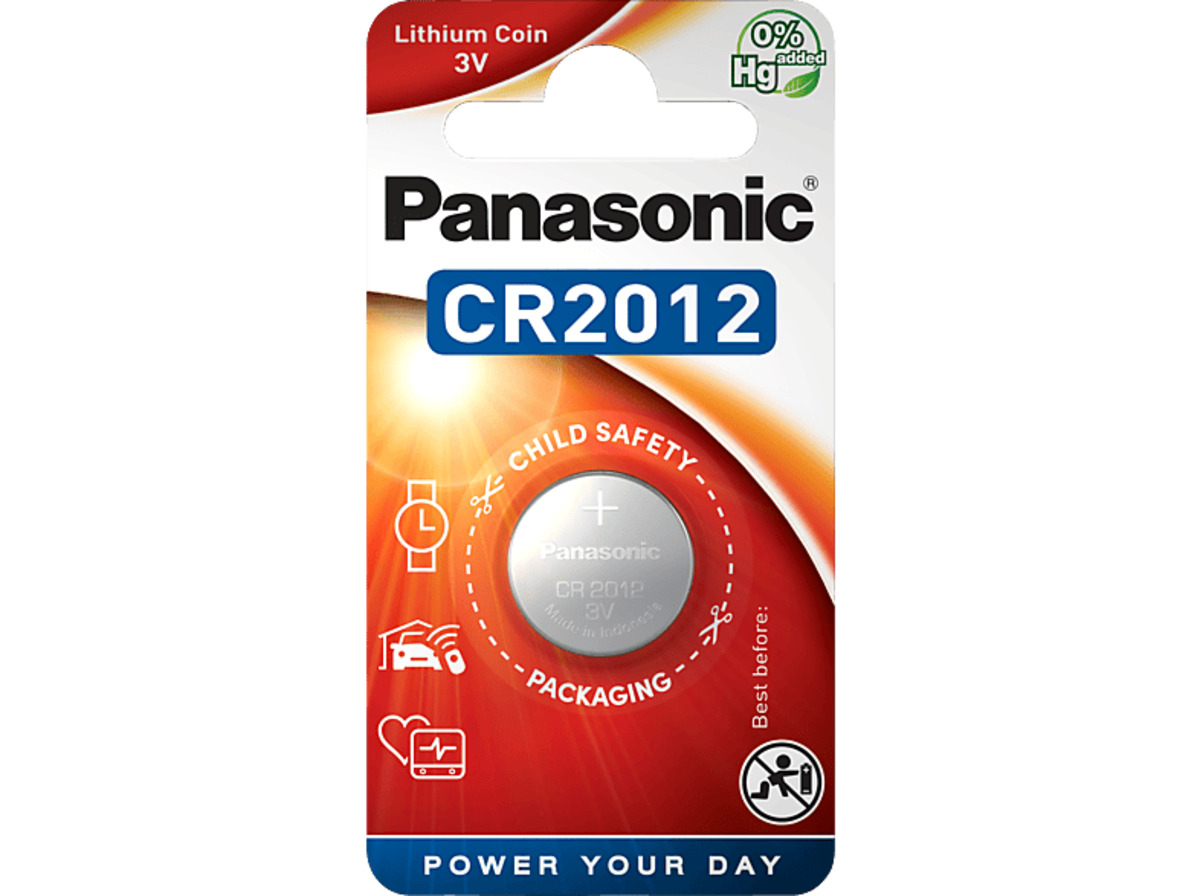 Bild 1 von PANASONIC CR2012 Knopfzelle, Lithium, 3 Volt, Silber