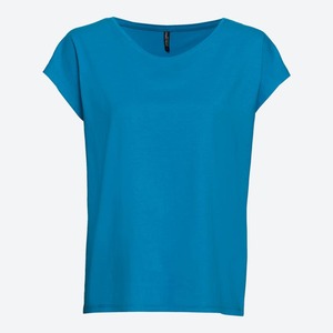 Damen-T-Shirt mit Zierknöpfen, Blue