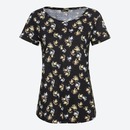 Bild 1 von Damen-T-Shirt mit Blumenmuster, Black