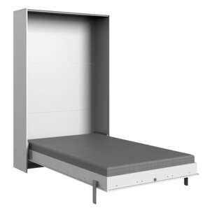 Wandklappbett Juist vertikal Weiß 132x213x43 cm