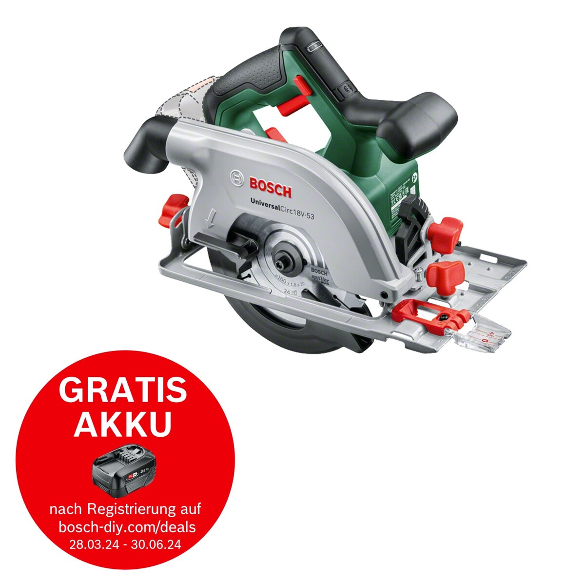 Bild 1 von Bosch Akku-Kreissäge UniversalCirc 18V-53 Solo