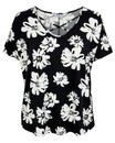 Bild 1 von T-Shirt mit Cut-outs, Janina curved, V-Ausschnitt, Blumendruck