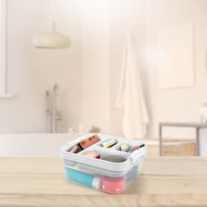 Organisier-Box mit Einsatz, ca. 25x26x11cm, White