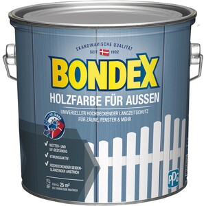 Bondex Holzfarbe für Aussen Weiß seidenmatt 2,5 L