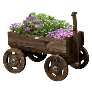 Outsunny Blumenwagen grau B/H/L: ca. 53x55x120 cm