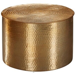 Couchtisch rund 61 x 40,5 cm Metall Goldfarbig