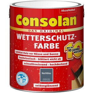 Consolan Wetterschutzfarbe Nachtblau Seidenglänzend 2,5 l