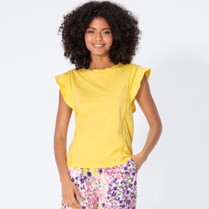 Damen-T-Shirt mit Flügelärmel, Yellow