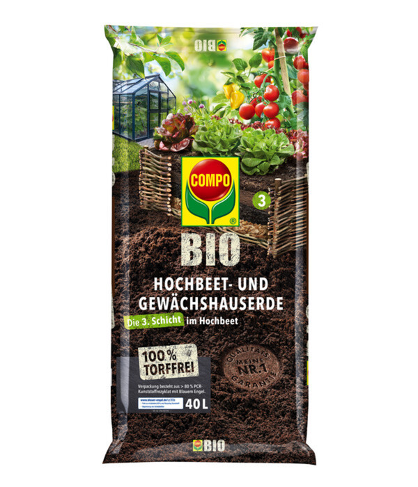 Bild 1 von COMPO BIO Hochbeet- und Gewächshauserde, 40 l