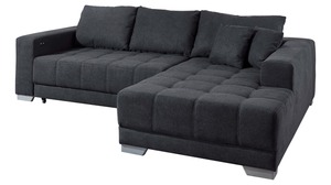 Ecksofa grau 262 x 200 cm - Sitztiefenverstellung - MERLIN